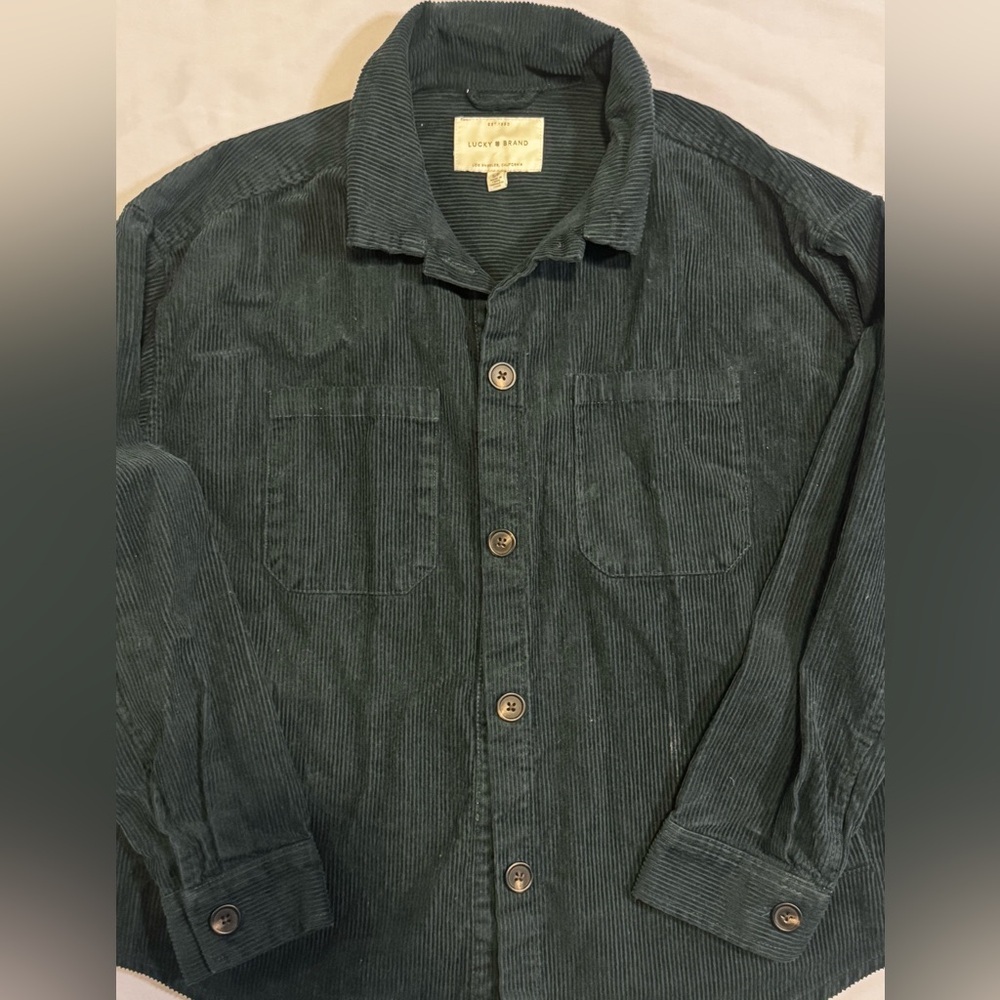 Lucky Brand Green Corduroy Button Up Shirt Jacket – Size S - Picture 5 of 7